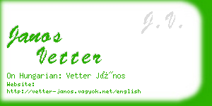 janos vetter business card